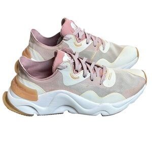 Sorel Kinetic RNEGD Float Sneaker Women's 6 Chalk Eraser Pink Mesh Shoes